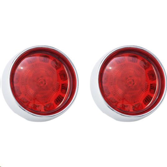 Custom Dynamics PB-BB-R-1156CR Probeam Bullet Bezel LED Turn Signal Inserts for Models with 1156 Contact Bases - Chrome/Red Lens