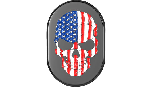 Figurati Designs FD25-AC-BLK-LT Antenna Cover - Black with  American Flag Skull