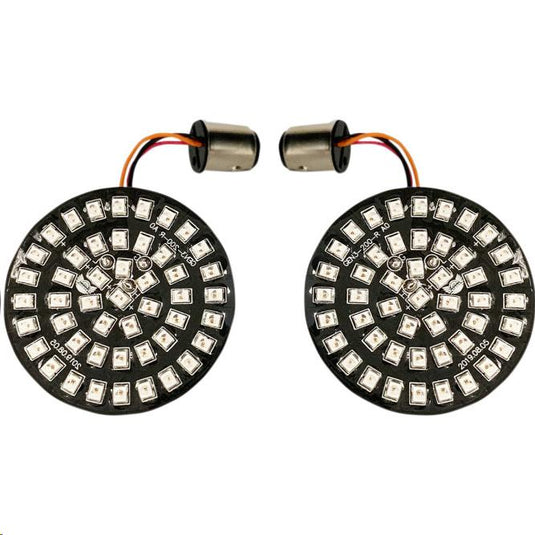 Drag Specialties 2020-1813 LED Inserts for Bullet Style Turn Signals with 1157 Contact Base - Red