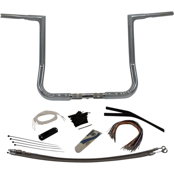 Fat Baggers, Inc. 709114 1-1/4in. EZ Install Handlebar Kit with Flat Top Handlebars - Chrome