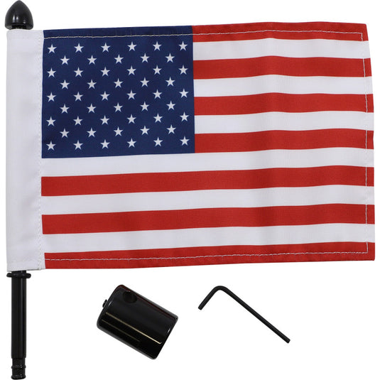 Pro Pad BMSQ-25 Extended-Style Luggage Rack Flag Mount with Flag - 1/2in. Round Bar - 6in. x 9in. Flag