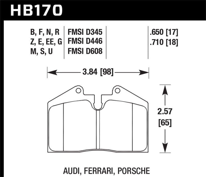 Load image into Gallery viewer, Hawk Performance HB170U.650 HAWK DTC-70 Brake Pad Sets
