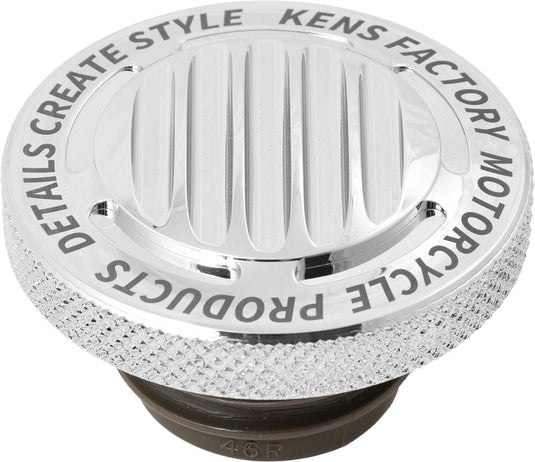 Kens Factory KFC-05 Next Level Gas Cap Finned Chrome Rachet Screw Rh