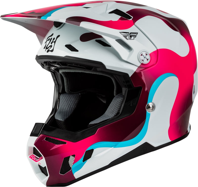 Load image into Gallery viewer, Fly Racing Formula CC Vibe Youth Helmets (Large, White/Pink/Blue)
