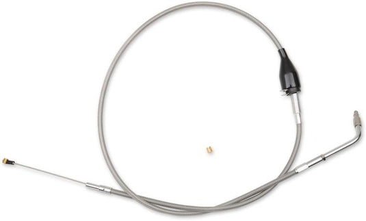 La Choppers LA-8005ID13 Stainless Braided Idle Cable Kit - 12in.-14in. Ape Hangers