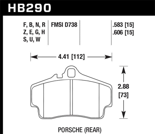Hawk Performance HB290G.583 HAWK DTC-60 Brake Pad Sets