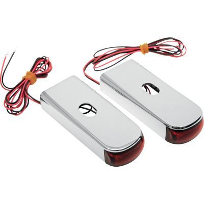 Alloy Art DSL8-3 Fender Strut LED Marker Lights - Chrome with Red LED - Red Lens