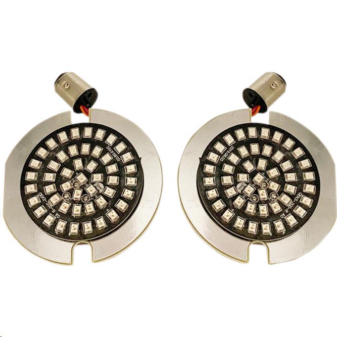 Drag Specialties 2020-1814 LED Inserts for Flat Style Turn Signals with 1157 Contact Base - Red