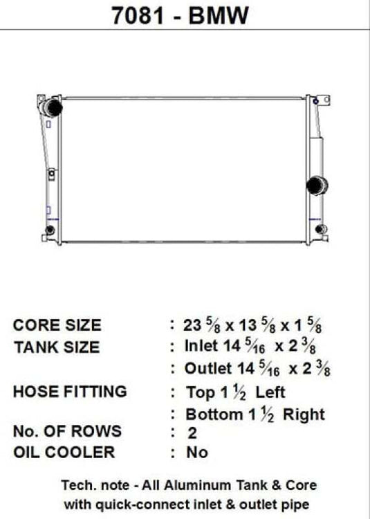 Csf 7081 CSF Radiators - Aluminum