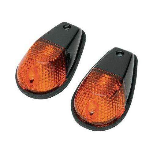 K&S Technologies 25-8018 Flush Mount Marker Lights - Black/Amber Lens - Single Filament