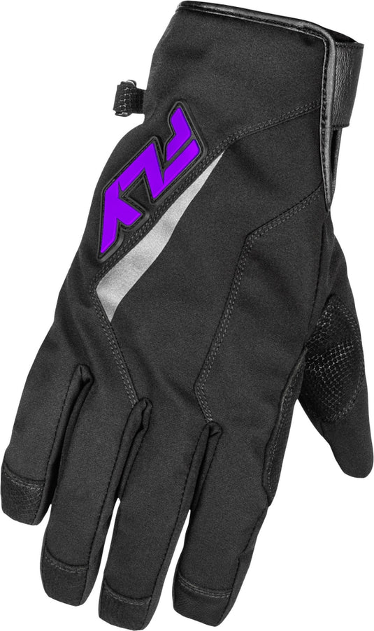 Fly Racing Title Long Gloves (X-Large, Black/Purple)