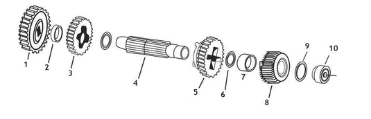 Eastern Motorcycle Parts A-35840-SET Countershaft 1st Gear Thrust Washers(6)