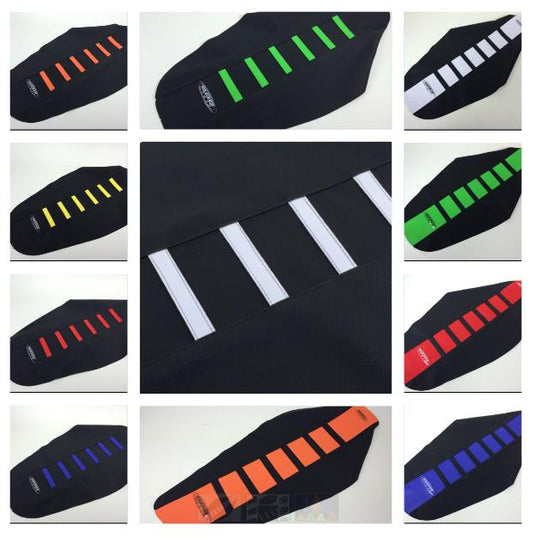 Sdg 95939BK 6-Rib Gripper Seat Cover - Black/Blue Rib