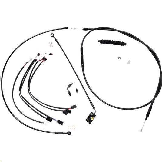 Magnum 486941 Black XR Handlebar Installation Kit with Black Fittings for 12-14in. Ape