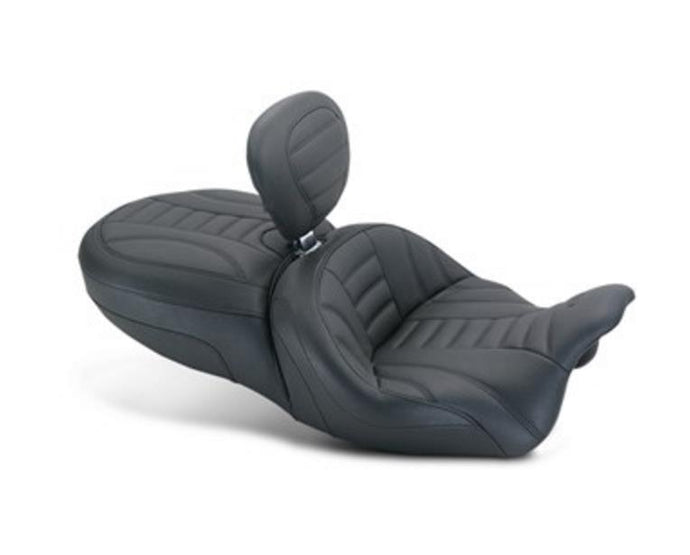 Mustang 79592 One-Piece Vintage Touring Seat with Driver Backrest