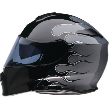 Load image into Gallery viewer, Z1r Solaris 2.0 Flame Helmet (XXXX-Large, Black/Gray)
