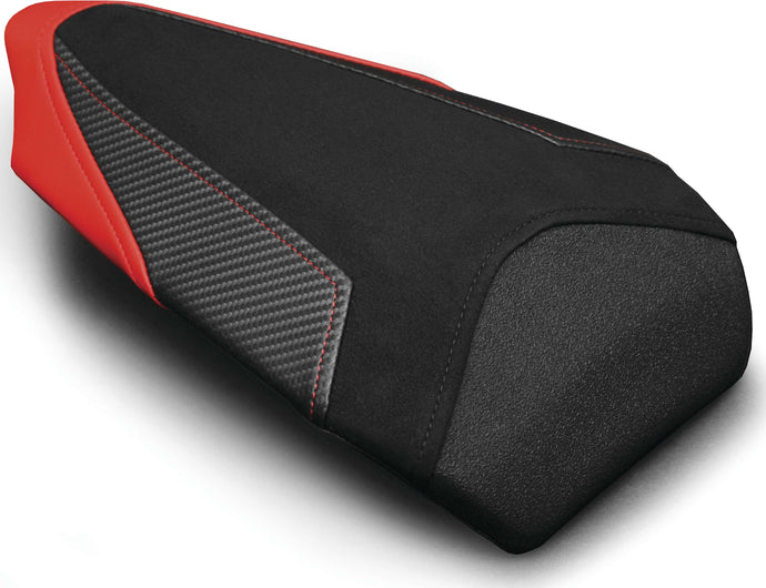Luimoto 1351201 Veloce Passenger Seat Covers - Suede Black/Red/Perforated Black