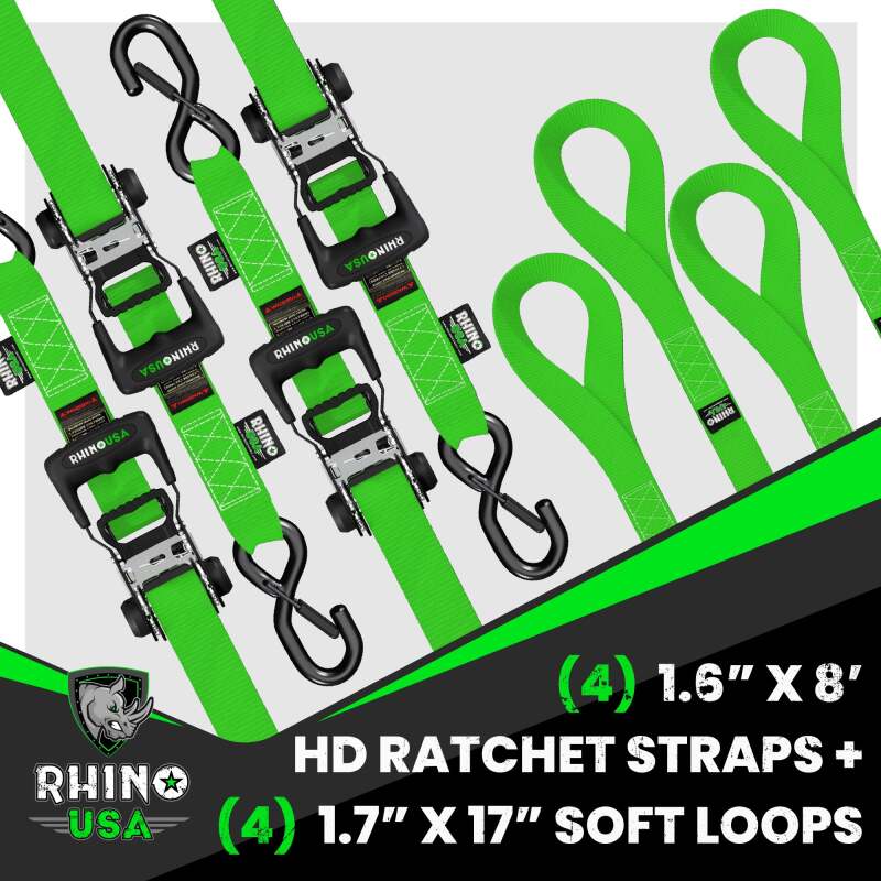 Load image into Gallery viewer, Rhino Usa HDKIT-4PK-GRN RSA Tie Down Kits
