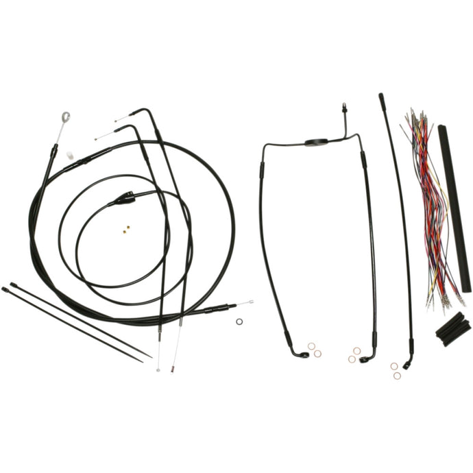 Magnum 486021 Black Vinyl XR Handlebar Installation Kit with Black Fittings for 12-14in. Ape