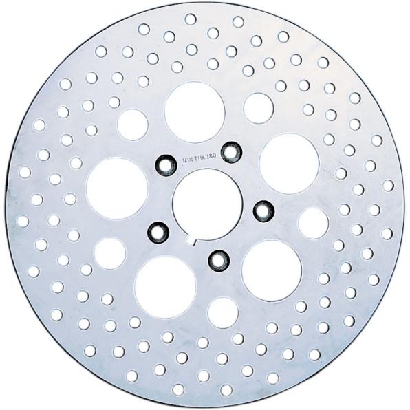 Drag Specialties DS-325737 Polished Stainless Steel Drilled Brake Rotor