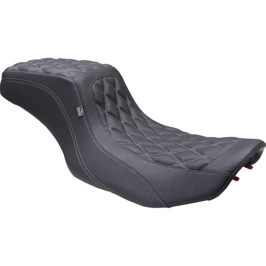 Mustang 88415GM Squareback One-Piece Seat - Double Diamond - Black/Gunmetal Gray Stitching