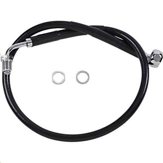 Drag Specialties 1741-5806 Standard Length Front Stainless Steel Brake Line Kit - Black Vinyl