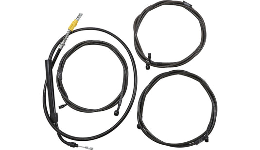 La Choppers LA-8056KT2-13M Complete Handlebar Cable/Brake & Clutch Line/Wire Kit - Midnight Braided