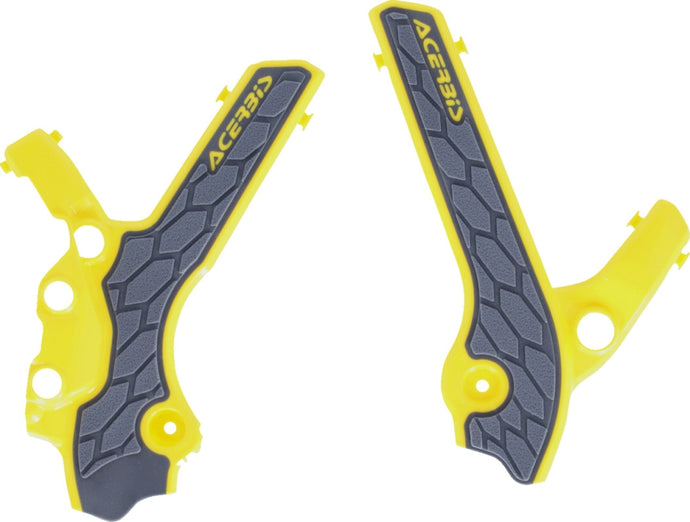 Acerbis 2983341120 X-Grip Frame Guard - Gray/Yellow