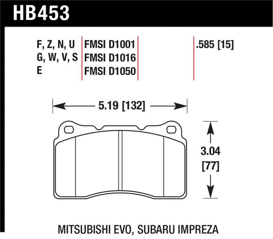 Hawk Performance HB453F.585 HAWK HPS Brake Pad Sets