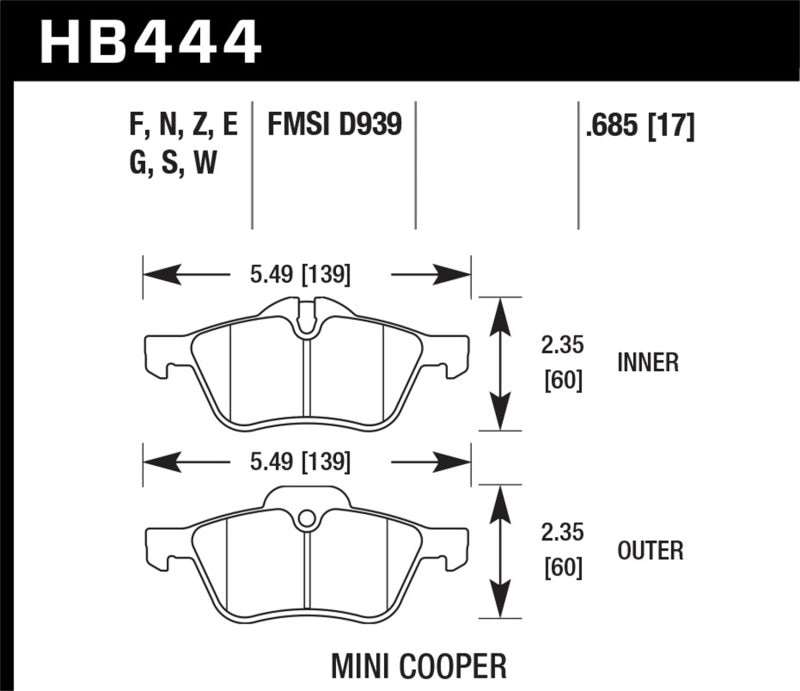 Load image into Gallery viewer, Hawk Performance HB444F.685 HAWK HPS Brake Pad Sets
