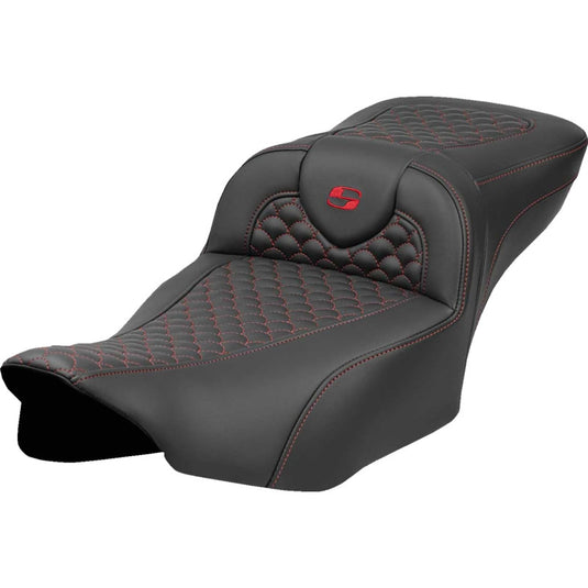 Saddlemen 823-07-20904 Extended Reach Roadsofa DS Seat without Drivers Backrests - Red Stitching