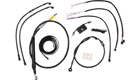La Choppers LA-8157KT2-13M Complete Handlebar Cable/Brake & Clutch Line/Wire Kit - Midnight Braided