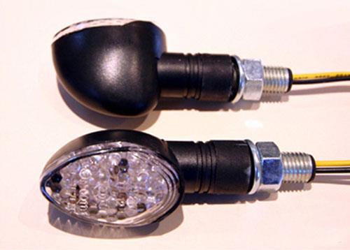 K&S Technologies 25-8941 LED Ultra Mini Stalk Marker Lights - Triangle with Long Stem Carbon Body