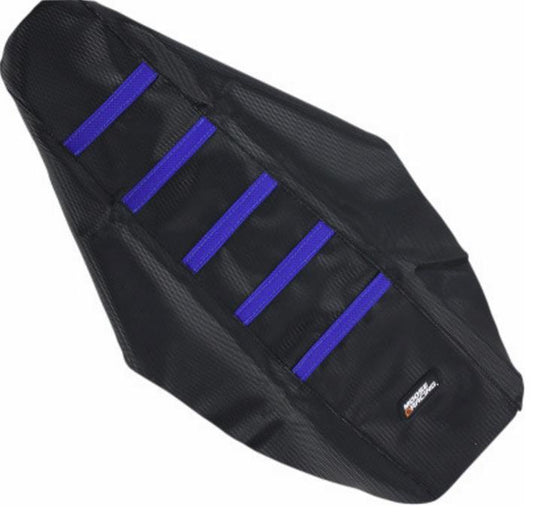 Moose Racing YZF45018-332 Ribbed Seat Cover - Black/Blue Ribbed