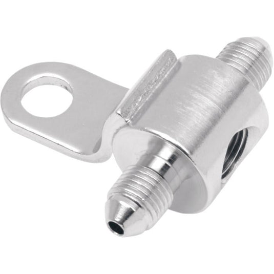 Goodridge PCM-001 Chrome Rear Junction Block with Brake Light Switch Mount - 1/8in. NPT Threads