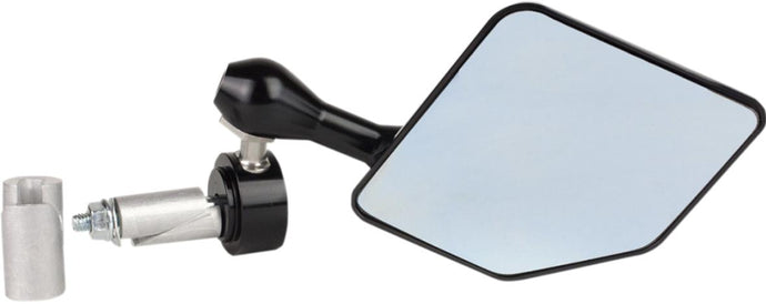 Driven Racing DHBML-BK Halo Left Side Bar End Mirror - Stainless Steel - Black
