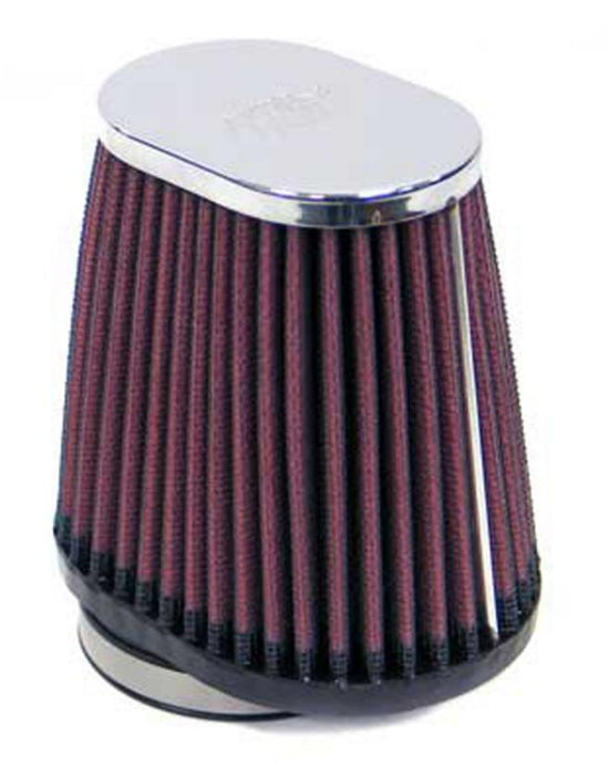 K&N Engineering RC-2900 Universal Oval Air Filter - Chrome End Cap