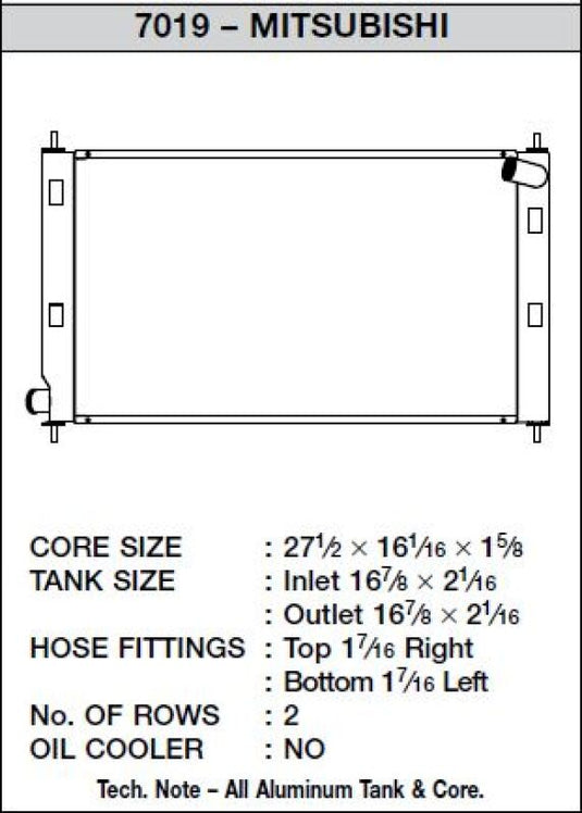 Csf 7019 CSF Radiators - Aluminum