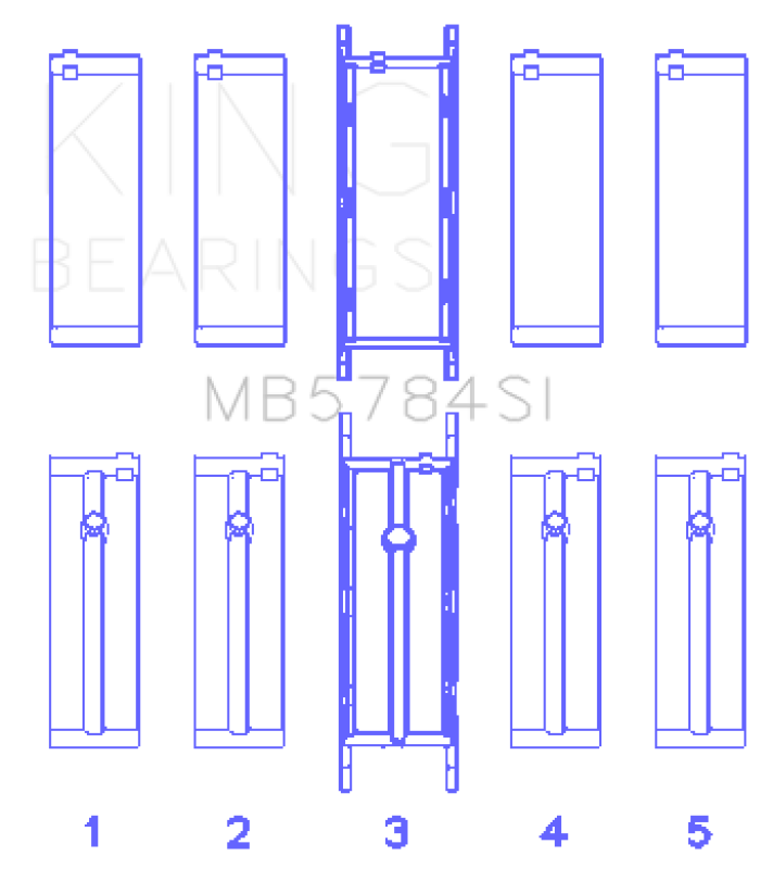 Load image into Gallery viewer, King Engine Bearings MB5784SI0.5 KING Main Bearings
