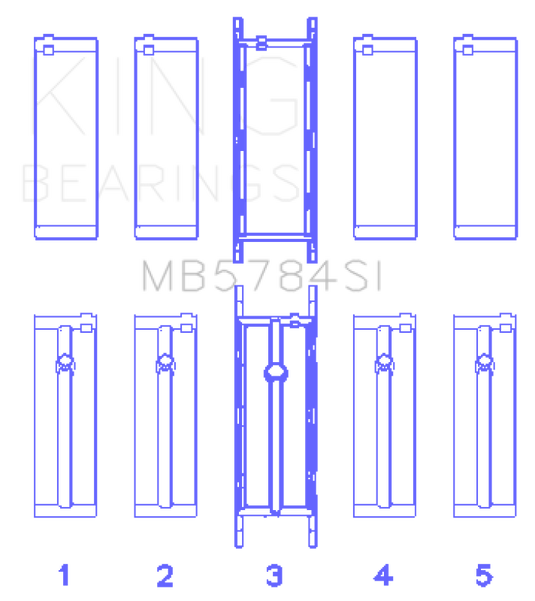 King Engine Bearings MB5784SI0.5 KING Main Bearings