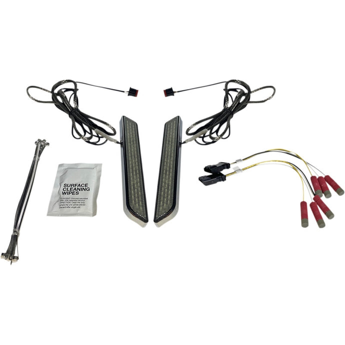 Custom Dynamics CD-FORK-UNV-SC Universal LED Front Fork Lightz - Smoke Lens/Chrome Finish