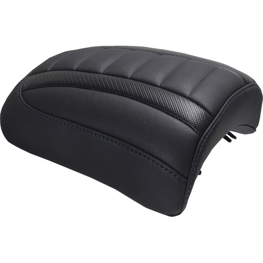 Mustang 88611SB Double Diamond Padded Passenger Seat Cowl - Black/Sky Blue Stitching