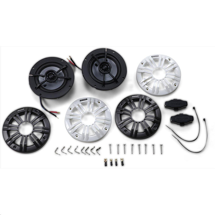 Kicker 45KM42 All Weather Coaxial 4in. Speakers with 1/2in. - 2ohm - 40W RMS Power Handling