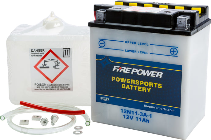 Fire Power 12N11-3A-1 Conventional 12V Standard Battery with Acid Pack