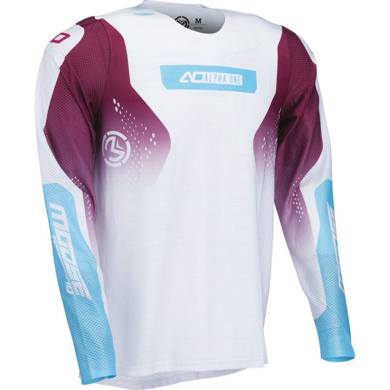 Load image into Gallery viewer, Moose Offroad Alpha One Jersey (X-Small, White/Purple)
