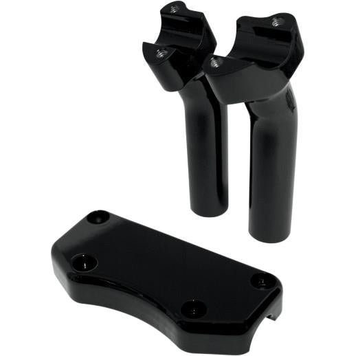 Drag Specialties 0602-0591 Handlebar Riser/Top Clamp Kit with 1in. Clamping Area - 5 1/2in. Tall with 1in. Pullback - Black