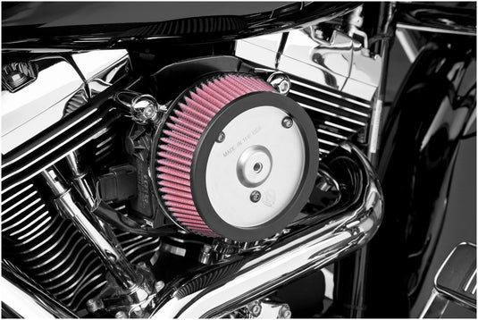 Arlen Ness 18-512 Big Sucker Stage I Air Filter Kit - Chrome Backing Plate - Red Filter