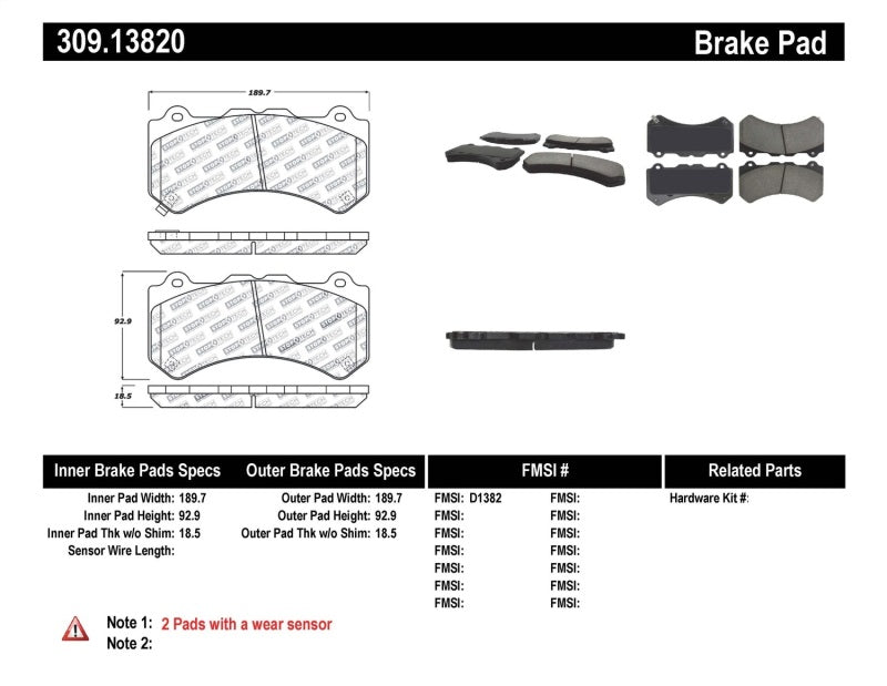 Load image into Gallery viewer, Stoptech 309.13820 ST Sport Brake Pads
