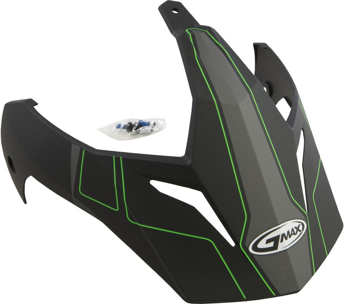G-Max Visor with Screws for GM-11/S Expedition Helmets - Black/Hi-Vis Green
