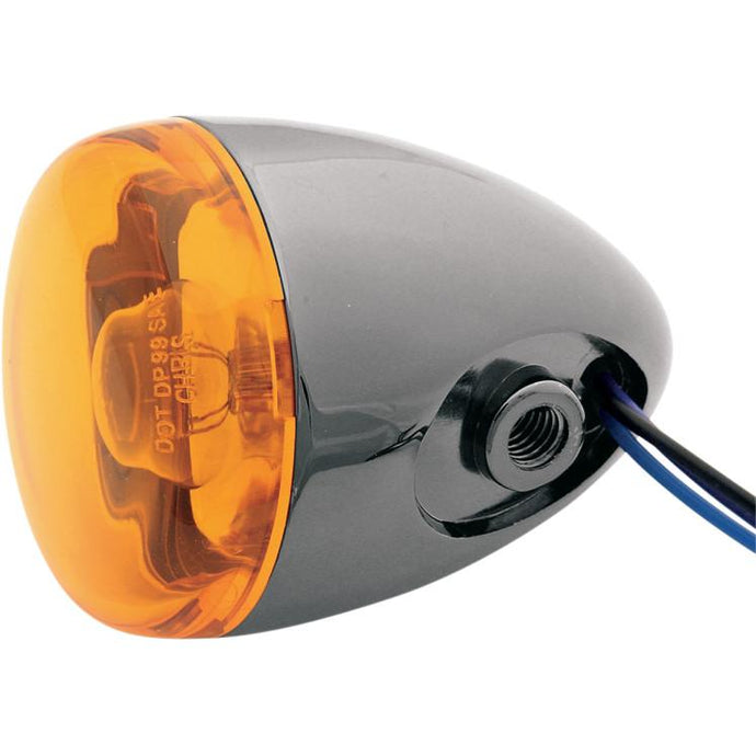 Chris Products 8887A-BN Rear Custom Signal Light Assembly - Black nickel/Amber - Dual filament - Bracket mount